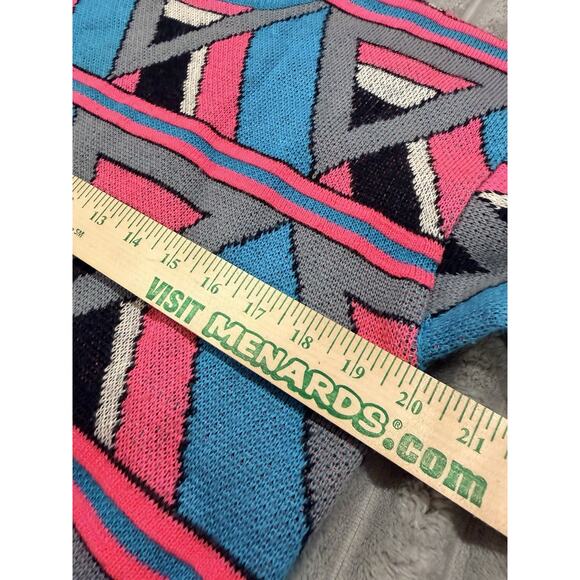 Vtg Tyrolia By Head Mens M VTG Handknit Wool Sweater Pants Set Teal & Pink 80s - Picture 9 of 15